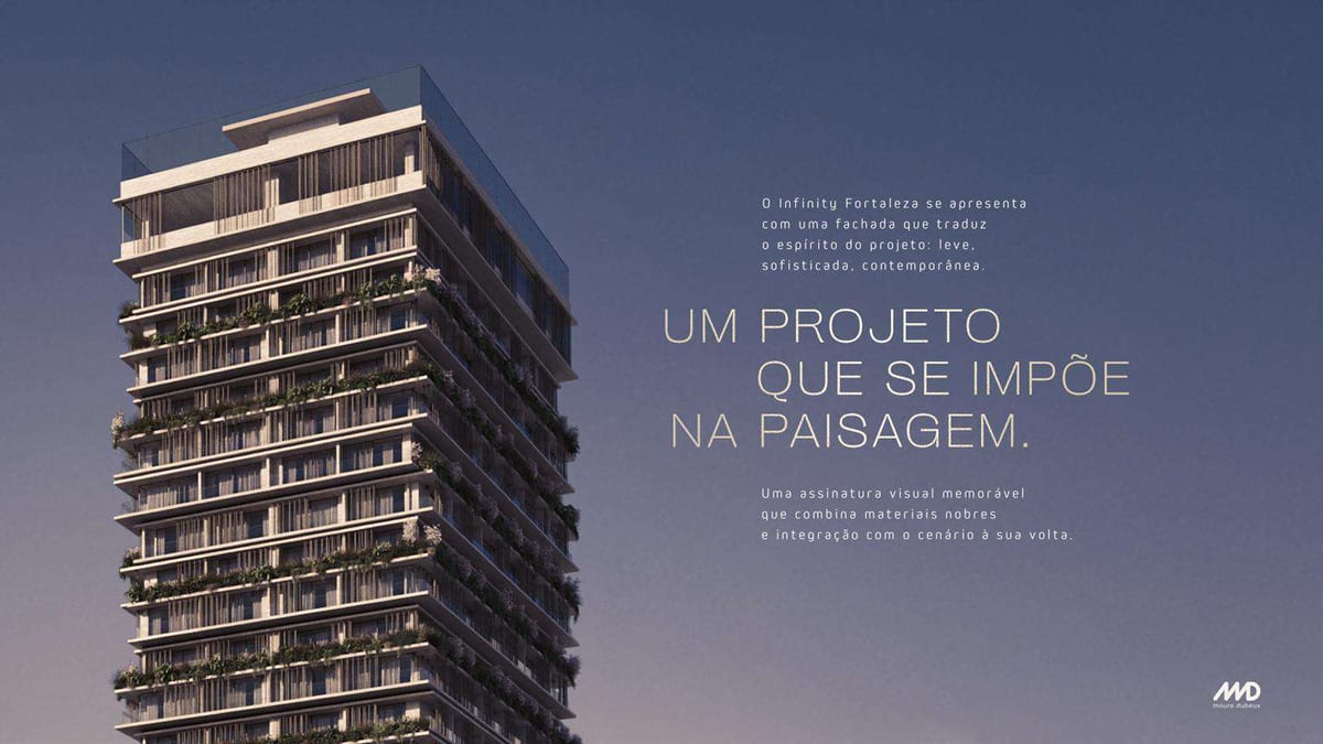 Infinity Fortaleza — Perspectiva arquitetônica da torre Infinity